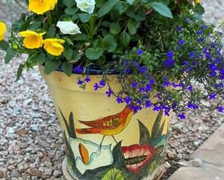 Bird Motif Planter and Pot		
