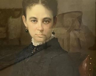 John Dabour original oil of woman	Frame: 43.5 x 37.5 x 5 in	HxWxD
