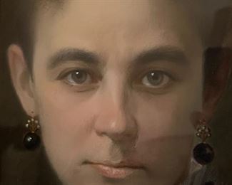 John Dabour original oil of woman	Frame: 43.5 x 37.5 x 5 in	HxWxD
