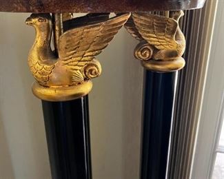 Wooden three column pedestal	42.5 inches tall 16 inches in diameter.	
