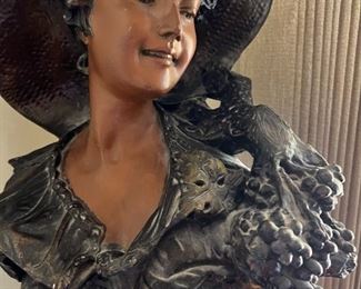 Ceramic woman bust	19 inches tall, 13.5 inches in diameter.	
