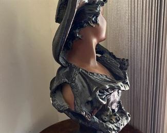Ceramic woman bust	19 inches tall, 13.5 inches in diameter.	
