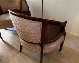 Charlotte chair company chairs pair	25.5 inches wide, 22 inches deep seating height 17 inches.	
