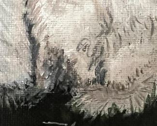 Original oil signed, Pat, Kenny, dog and sheep portrait	Frame size 13.25 inches tall 15.5 inches wide 2.5 inches deep	
