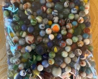 Bag of rare vintage marbles		
