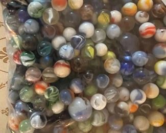 Bag of rare vintage marbles		
