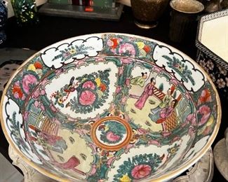CHINESE BOWL FAMILLE ROSE MEDALLION	10 inch diameter 4.5 inches tall	
