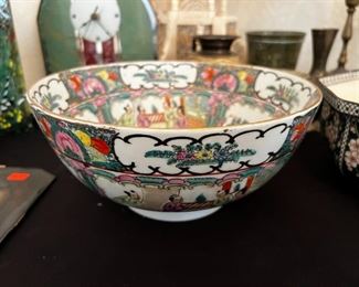 CHINESE BOWL FAMILLE ROSE MEDALLION	10 inch diameter 4.5 inches tall	

