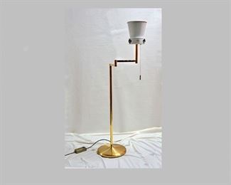Late mid century (c 1978) HAND CAST, all brass, swing-arm floor lamp – made in Germany