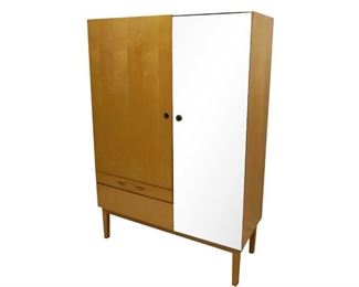 Exceptional, One Of A Kind, Mid-Century (c1965) German Mirrored Armoire, Made of Sycamore and Mahogany
