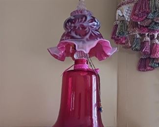 Cranberry glass decanter with Stopper