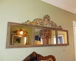 Antique three panel mirror
