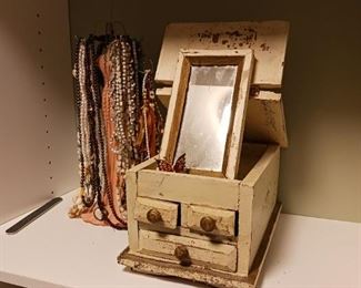 Costume jewelry and vintage jewelry box