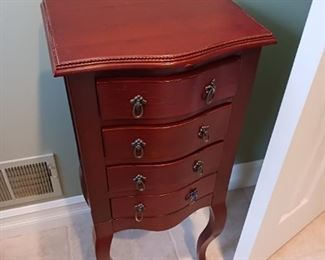 Four drawer nightstand with Queen Anne