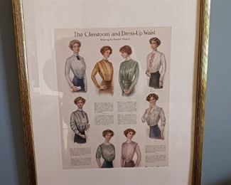 1920s fashion print in a frame ladies fashions