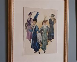 Victorian fashion ladies fashion framed art