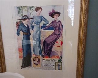 Victorian ladies fashion picture framed