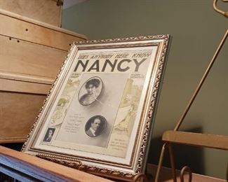 Does anybody know Nancy sheet music framed