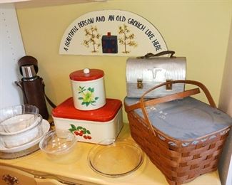 Retro kitchen and picnic basket