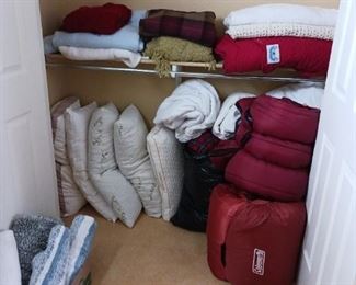 Pillows bedding comforters sleeping bags