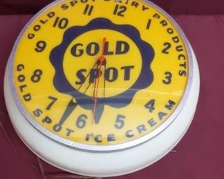 Gold Spot Dairy Lighted Clock