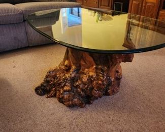 Unique burl wood table