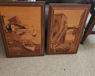 Wood Inlay Marquetry Wall Art