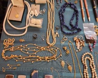 Lapis Necklace, Pearl's, 12kt and 14 kt Gold Necklace and more