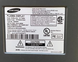 Samsung 60" Plasma TV
