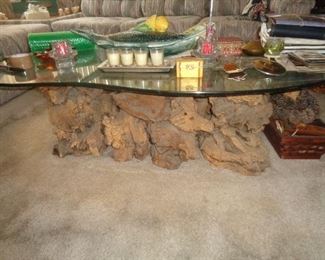Unique stump coffee table