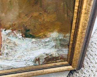 Ok I on canvas signed $75