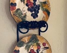 Matching grape canisters and plate set $40