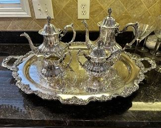 Lancaster Rose by Poole silverplate tea/coffee service