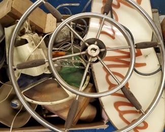 Steering wheel from a boat