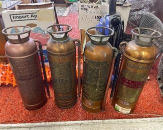 4 Copper Fire Extinguishers 