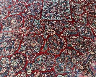 Hand knotted Sarouk rug