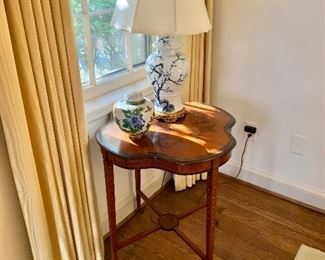 English “Adams Revival” style occasional table with hand painted decoration