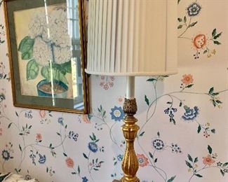 Vintage gilt table lamp