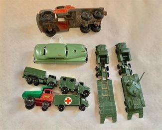 Vintage toy cars and trucks