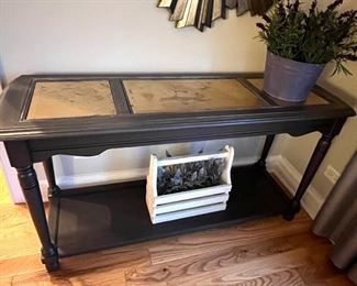 Console table w/smoky glass