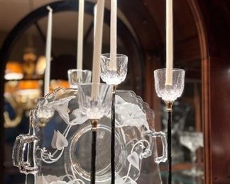 Set of 3 crystal candles sticks 