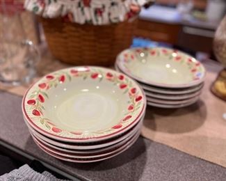 10 Large JHM Ceramic spaghetti bowls -  made in Italy