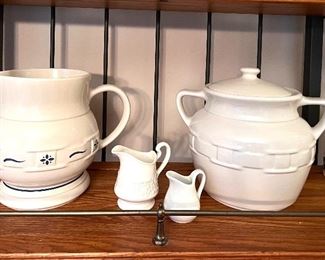 Longaberger basket Pitcher and crock