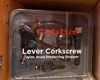 Rabbit Lever Corkscrew in case 