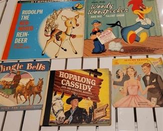 Vtg. Records & Albums - Rudolph the Red Nosed Reindeer - Woody Woodpecker - Jingle Bells - Hopalong Cassidy - Autumn Leaves