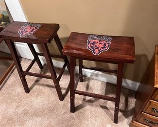 2 Chicago Bears bar stools