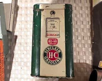 Vtg. H-C Sinclair Gasoline tin bank