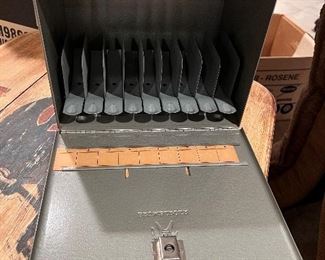 Vtg. Brumberger heavy metal film storage box 