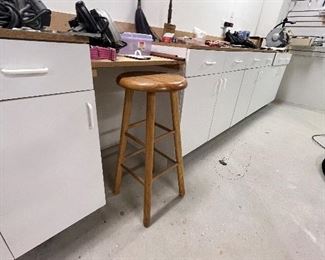 1 of 2 wood stools 
