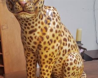 Signed & numbered life size papier mache "Sergio Bustamante" limited edition Leopard statue 3/100.